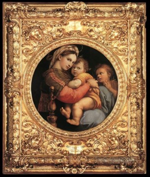Raphael Werke - Madonna della Seggiola eingerahmt Renaissance Meister Raphael